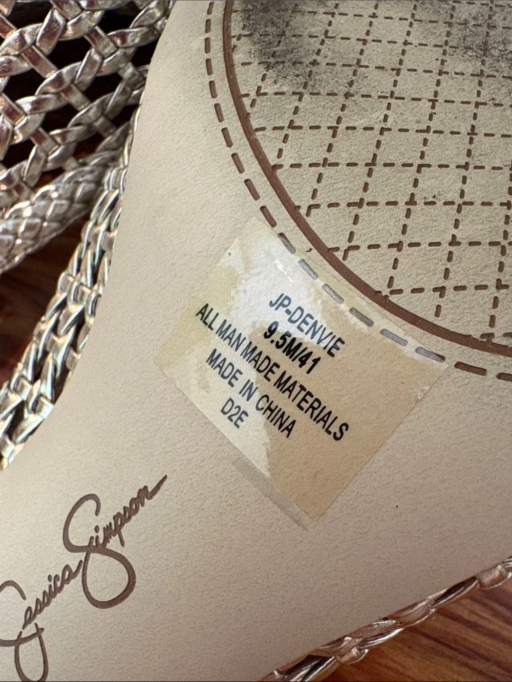 Jessica Simpson Gold Woven Slingback Heels